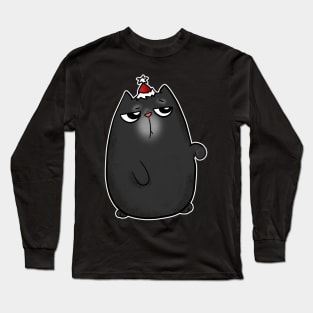 Christmas Cat in Santa Hat Long Sleeve T-Shirt